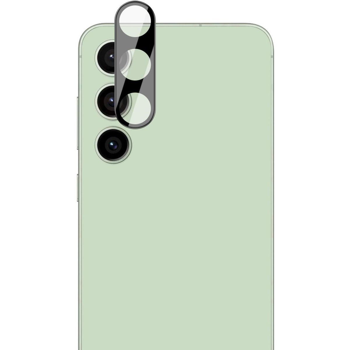 Gehärtetes Glas - 2 Stück + Kameraschutz für Galaxy S24 FE, Bizon Glass Edge Pack, Schwarz