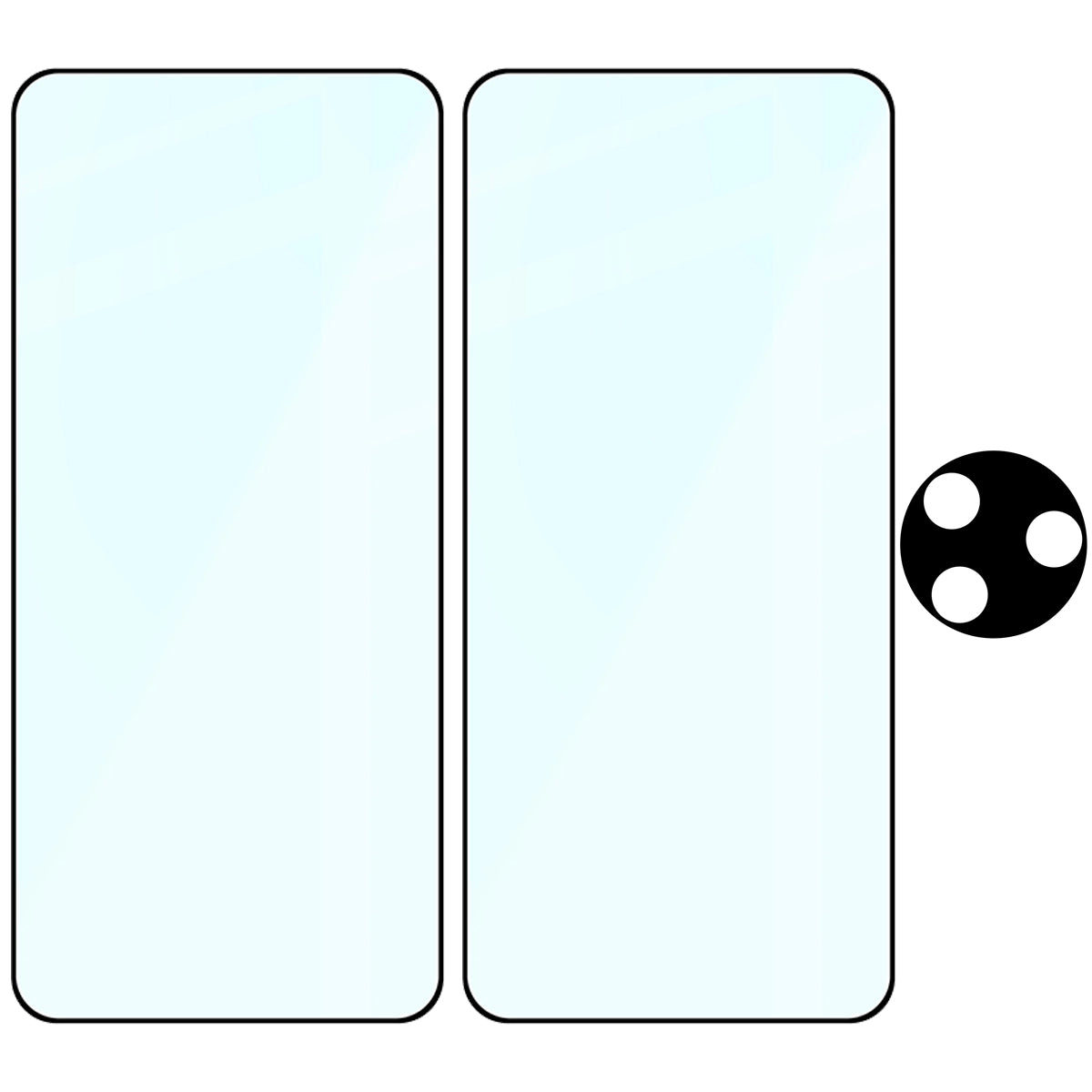 Gehärtetes Glas - 2 Stück + Kameraschutz für Xiaomi Poco F7 Pro, Bizon Glass Edge Pack, Schwarz