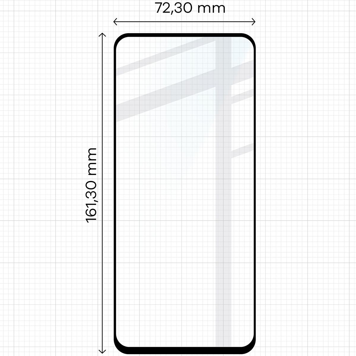 Gehärtetes Glas für Realme 12 5G/12x 5G, Bizon Glass Edge, Schwarz