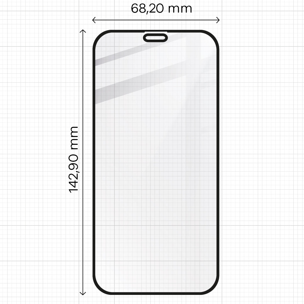 Gehärtetes Glas - 2 Stück + Kameraschutz für iPhone 12 Pro, Bizon Glass Edge Pack, Bizon Glass Edge Pack, Schwarz