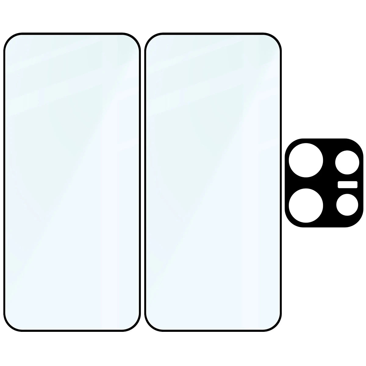 Gehärtetes Glas - 2 Stück + Kameraschutz für Oppo Reno16 F / Reno16 FS, Bizon Glass Edge Pack, (6/6)
