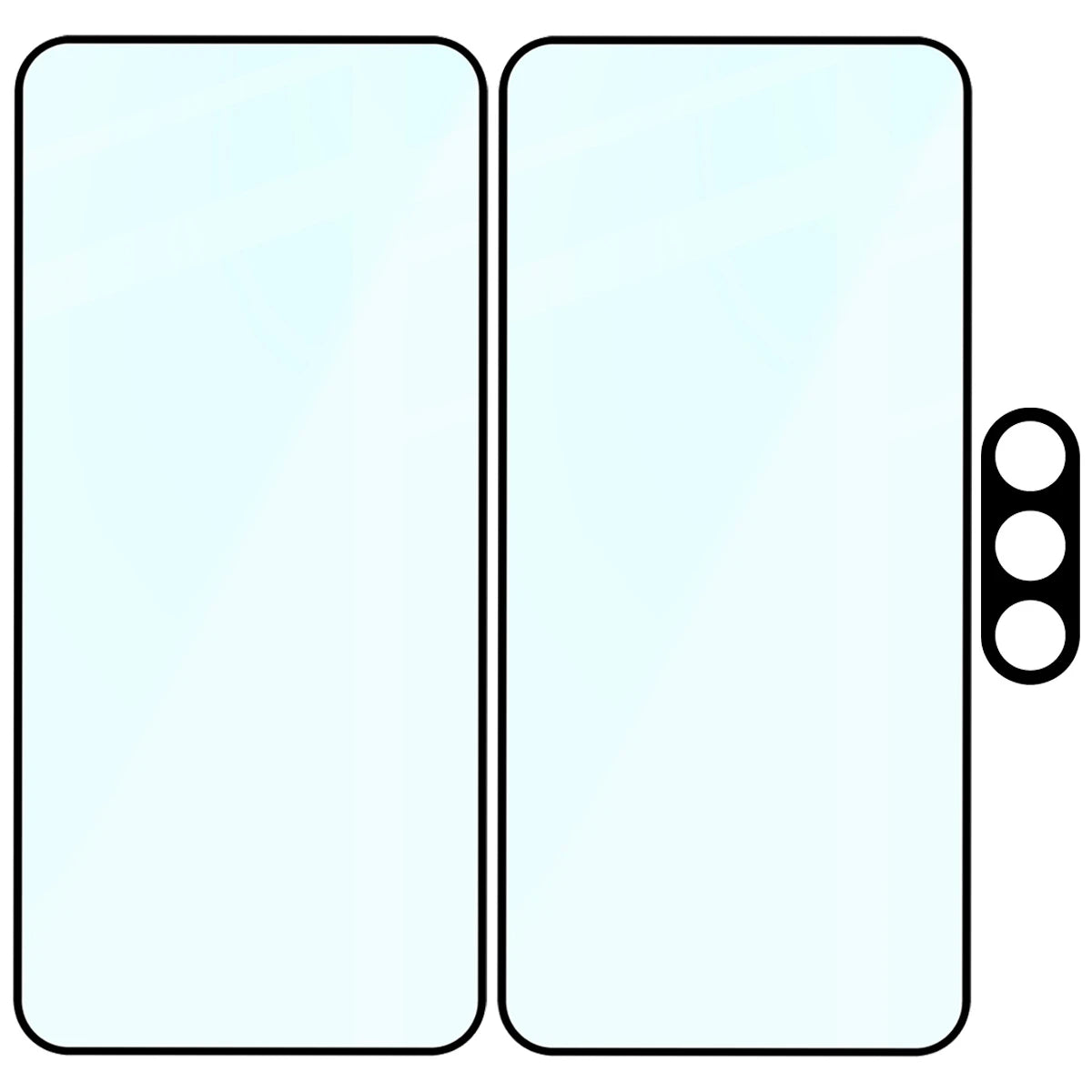 Gehärtetes Glas - 2 Stück + Kameraschutz für Galaxy S26 FE, Bizon Glass Edge Pack, (6/6)