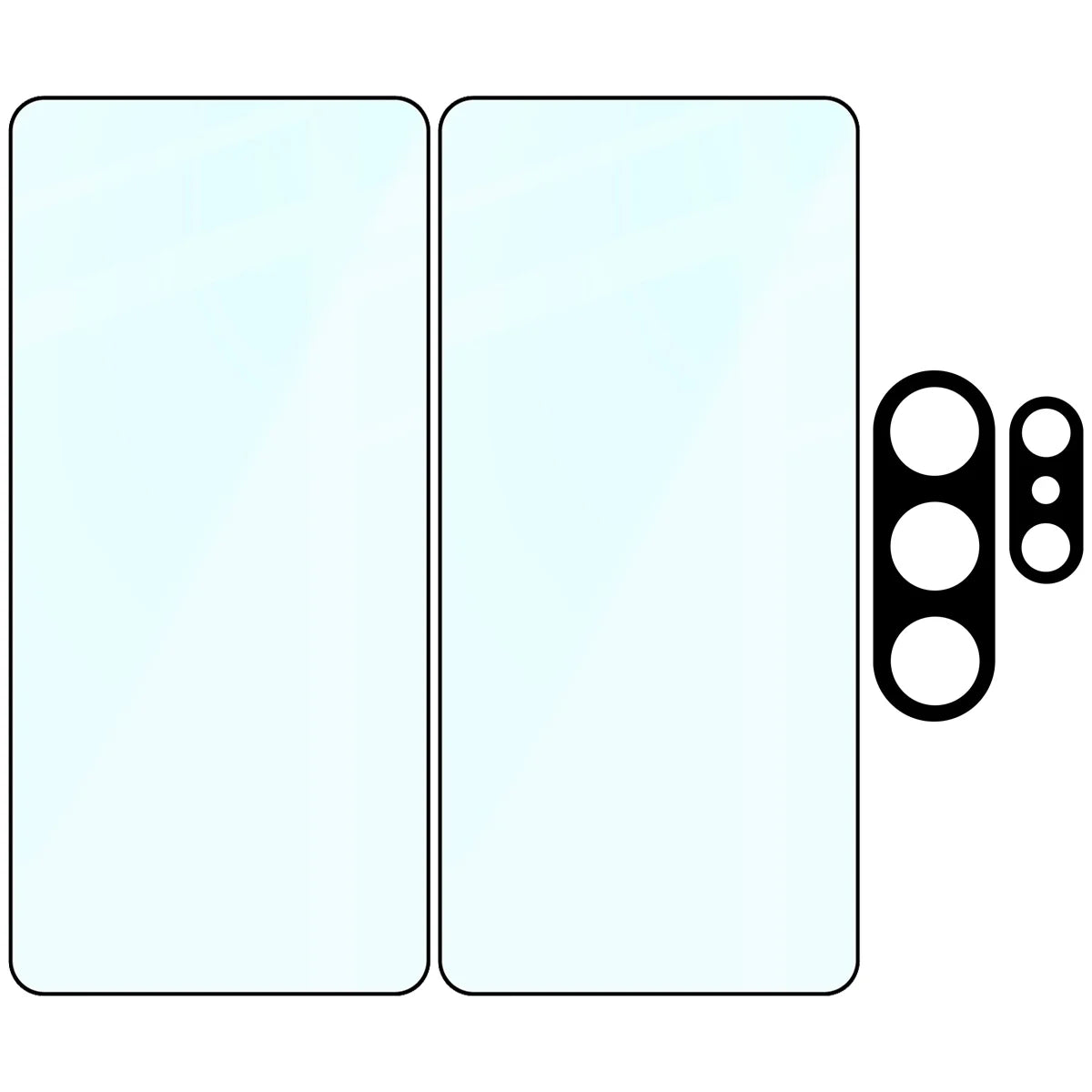 Gehärtetes Glas - 2 Stück + Kameraschutz für Galaxy S26 Ultra, Bizon Glass Edge Pack, Schwarz