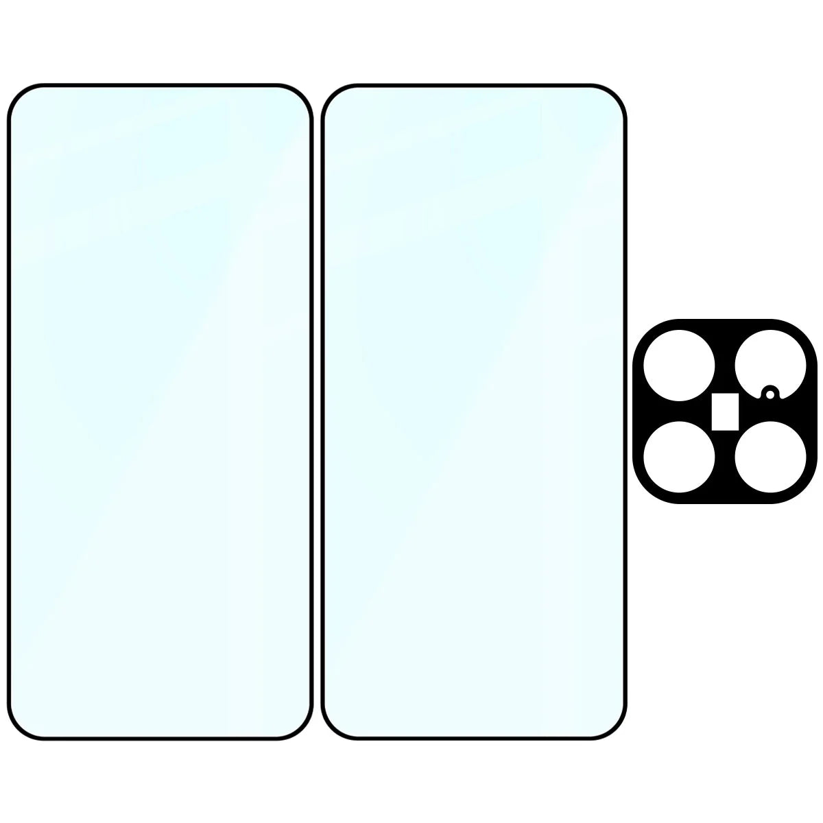 Gehärtetes Glas - 2 Stück + Kameraschutz für Xiaomi 17T Pro, Bizon Glass Edge Pack, Schwarz