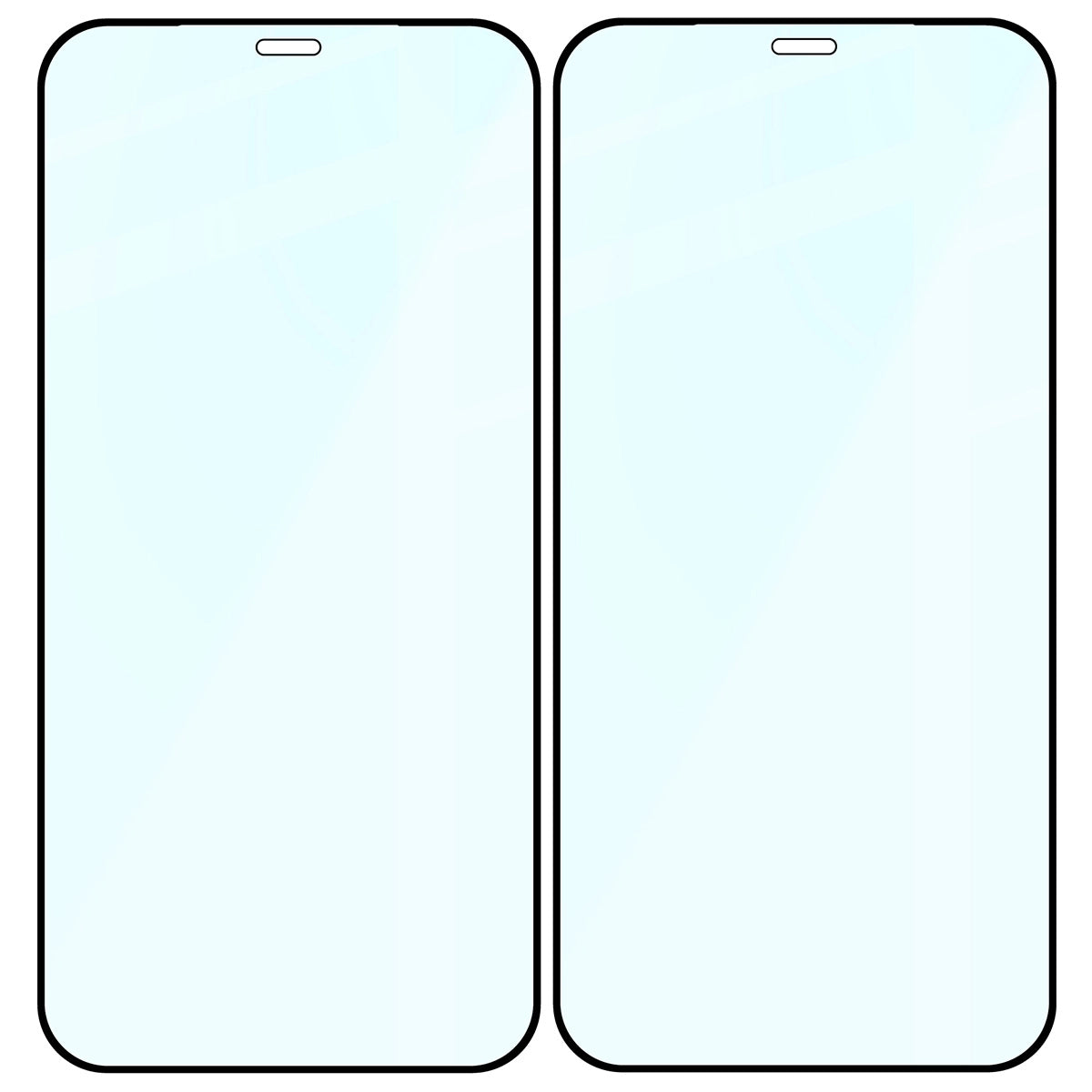 Gehärtetes Glas für iPhone 12 / 12 Pro, Bizon Glass Edge Duo, Schwarzer Rahmen, 2 Stück