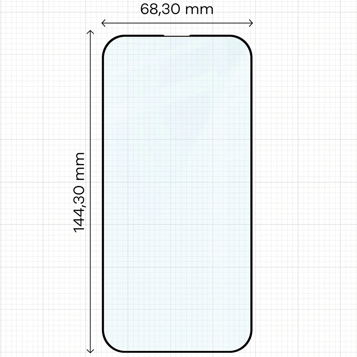 Gehärtetes Glas für iPhone 14 Pro, Bizon Glass Edge Duo, Schwarzer Rahmen, 2 Stück
