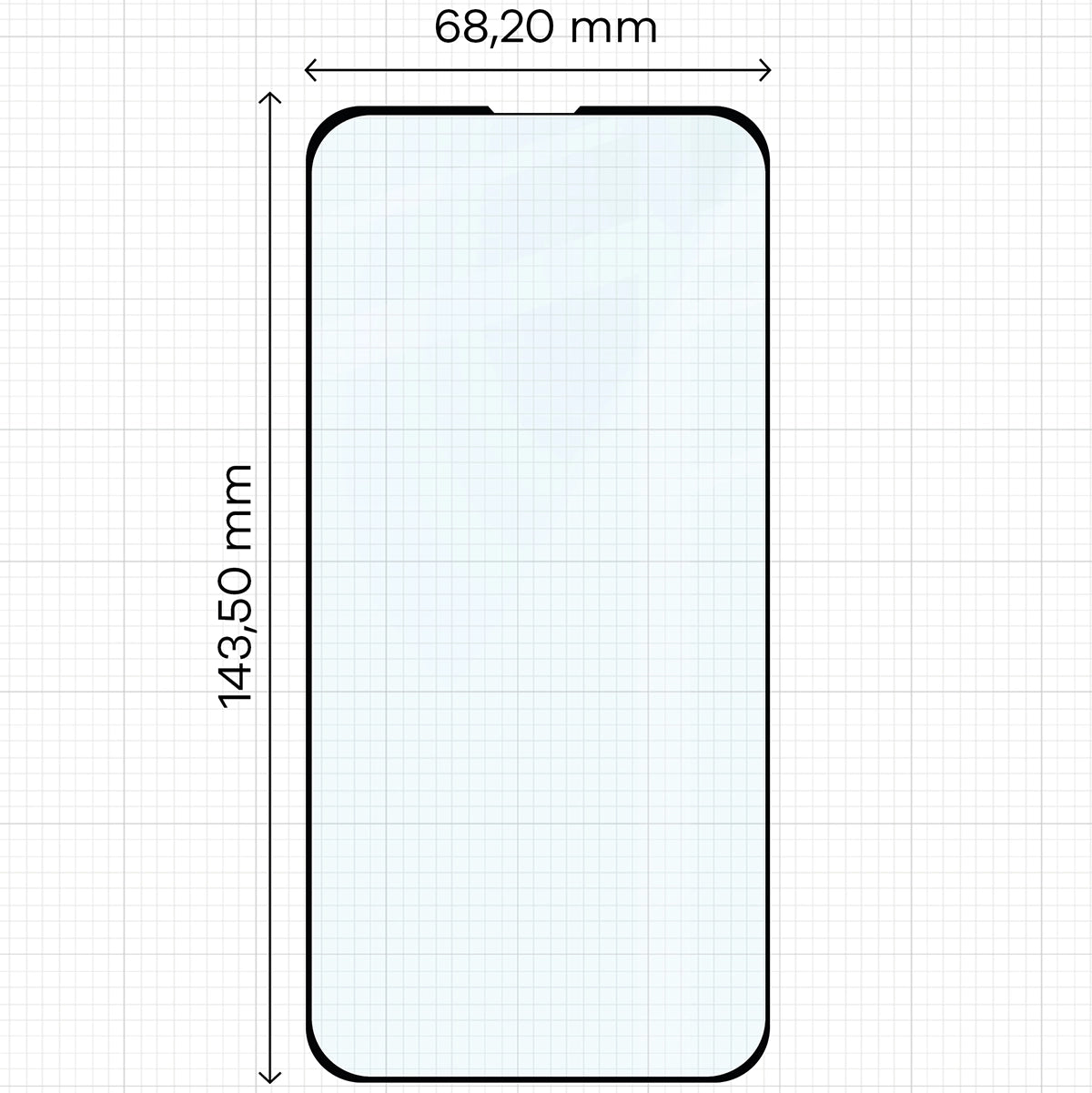 Gehärtetes Glas für iPhone 17e / 16e / 14 / 13 Pro / 13, Bizon Glass Edge Duo, Schwarzer Rahmen, 2 Stück