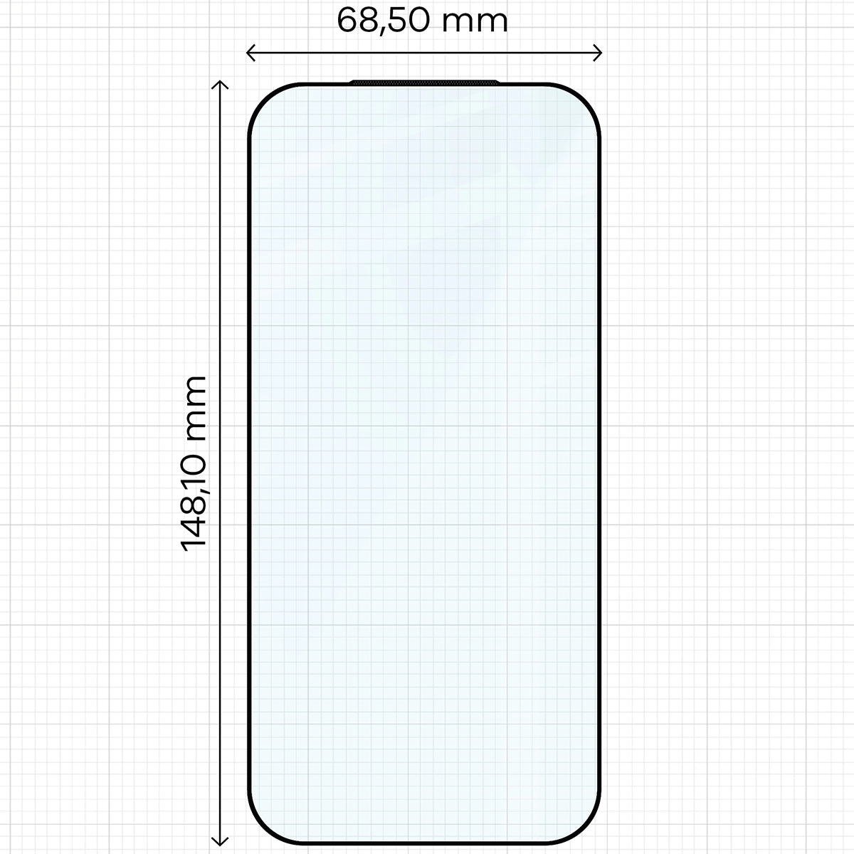 Gehärtetes Glas für Xiaomi 17, Bizon Glass Edge Duo, Schwarzer Rahmen, 2 Stück