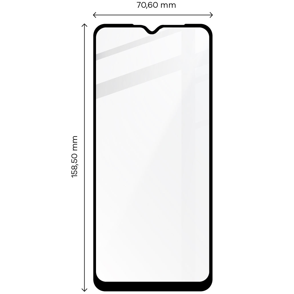 Gehärtetes Glas Bizon Glass Edge für Moto E7 Power / E7i Power, Schwarz