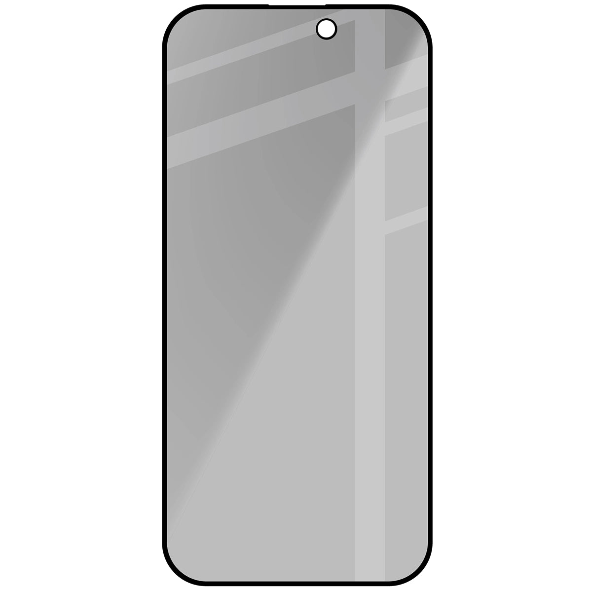 Gehärtetes Glas mit Privatschutzfilter für iPhone 16 Pro / 17 / 17 Pro, Bizon Glass Edge Shadow, getönt mit schwarzer Rahmen