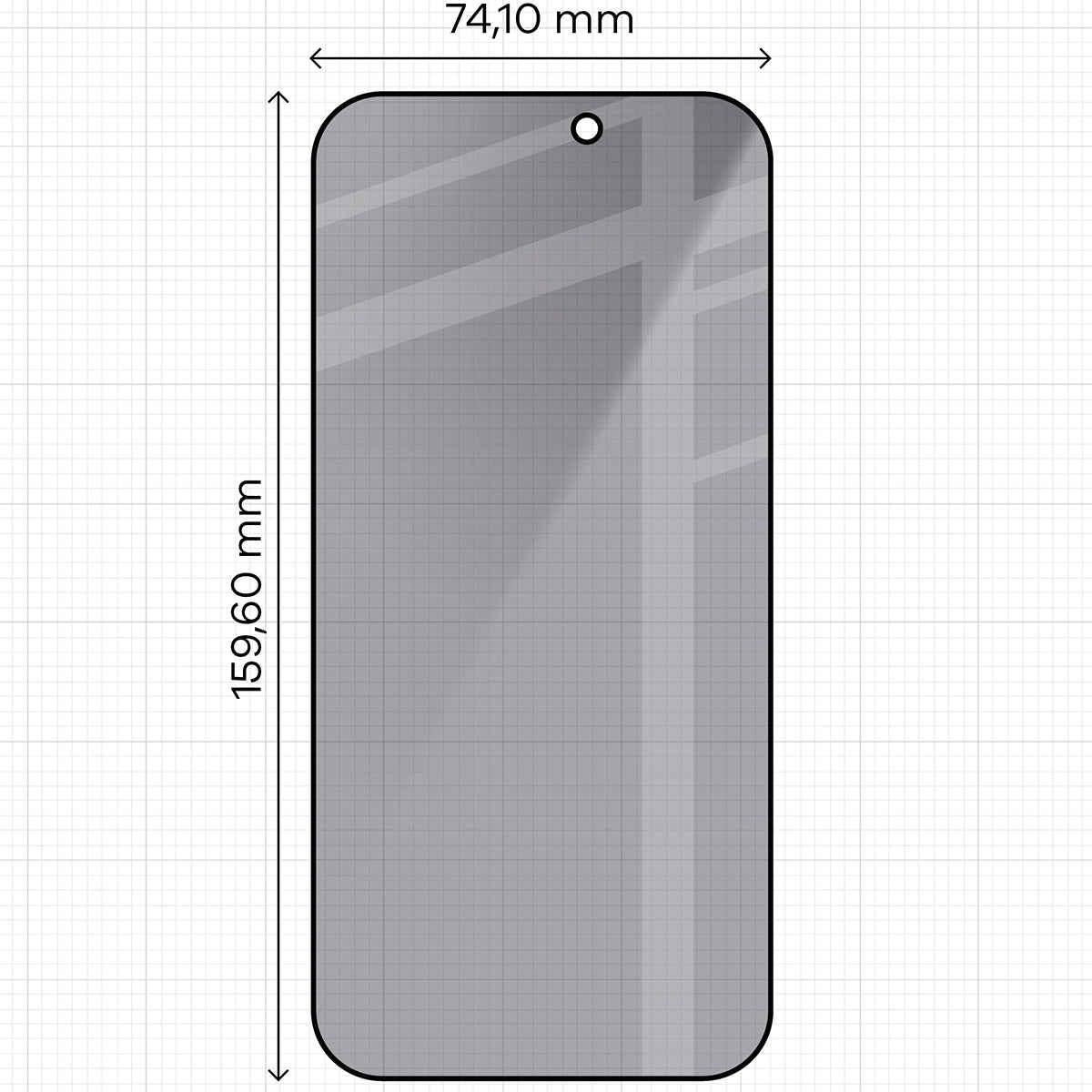 Gehärtetes Glas mit Privatschutzfilter für iPhone 17 Pro Max, Bizon Glass Edge Shadow, getönt mit schwarzer Rahmen