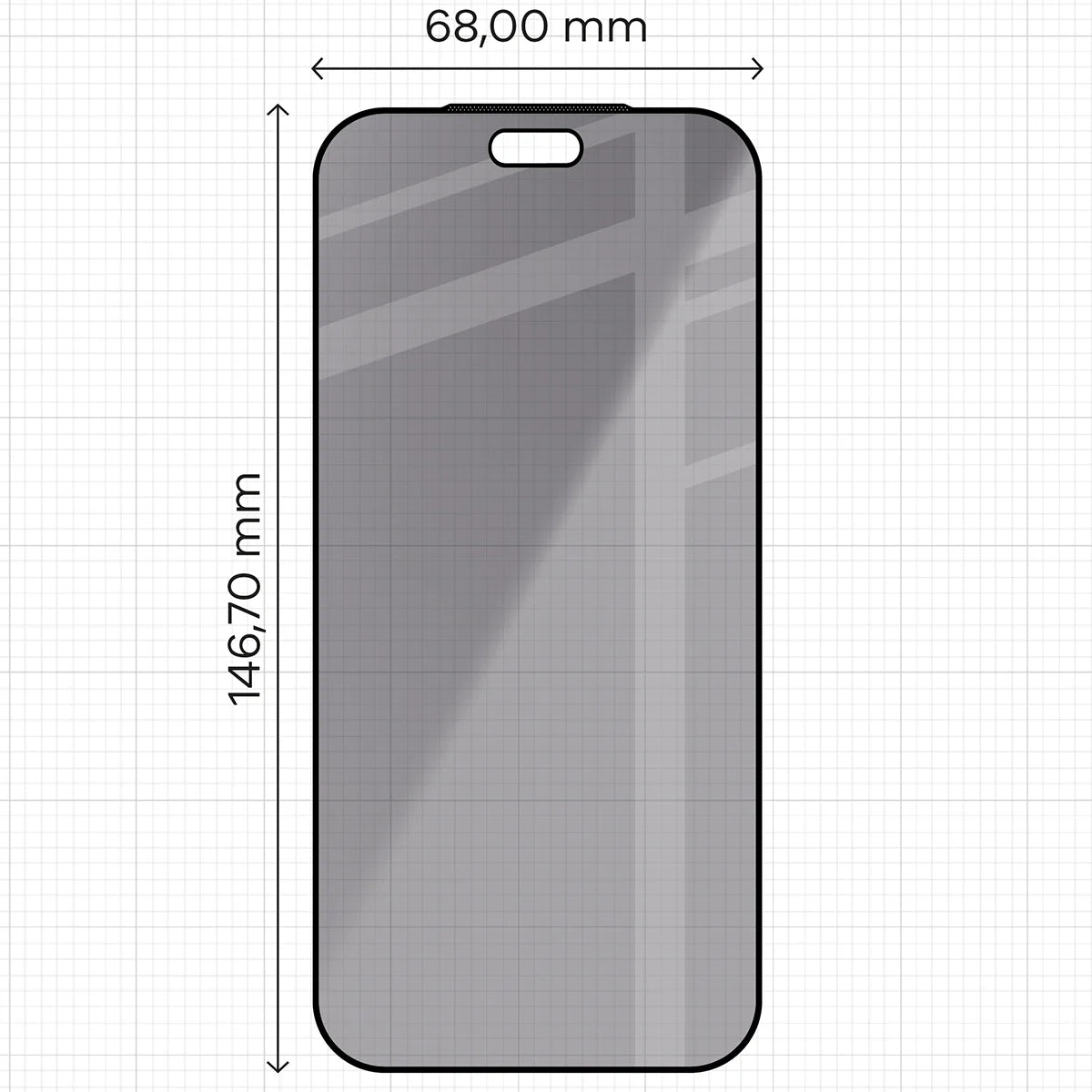 Gehärtetes Glas mit Privatschutzfilter für iPhone 18 Pro, Bizon Glass Edge Shadow Duo, getönt mit schwarzer Rahmen, 2 Stück (2/4)