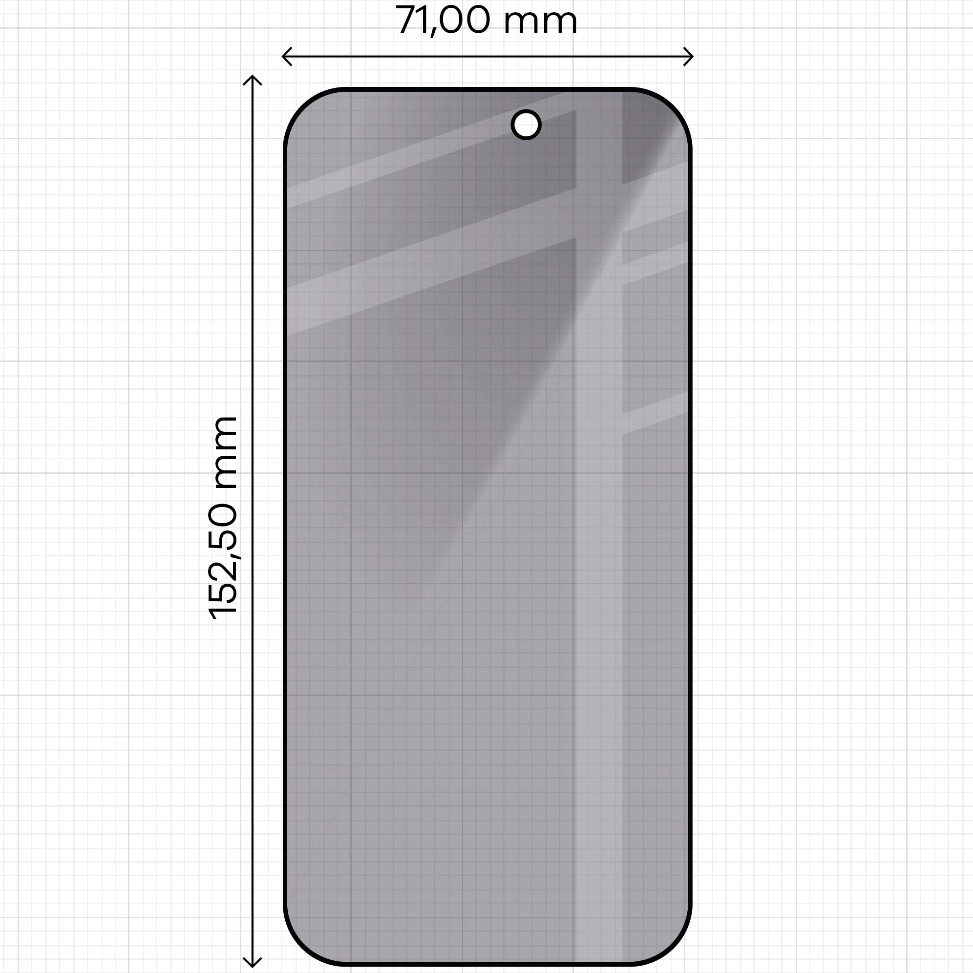 Gehärtetes Glas mit Privatschutzfilter für iPhone Air, Bizon Glass Edge Shadow, getönt mit schwarzer Rahmen