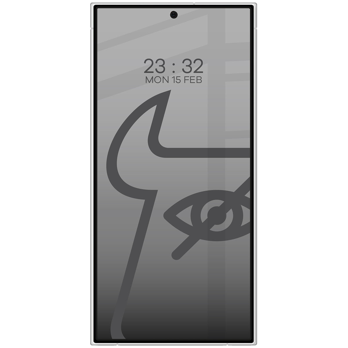 Gehärtetes Glas mit Privatschutzfilter für Galaxy S24 Ultra, Bizon Glass Edge Shadow, getönt mit schwarzer Rahmen