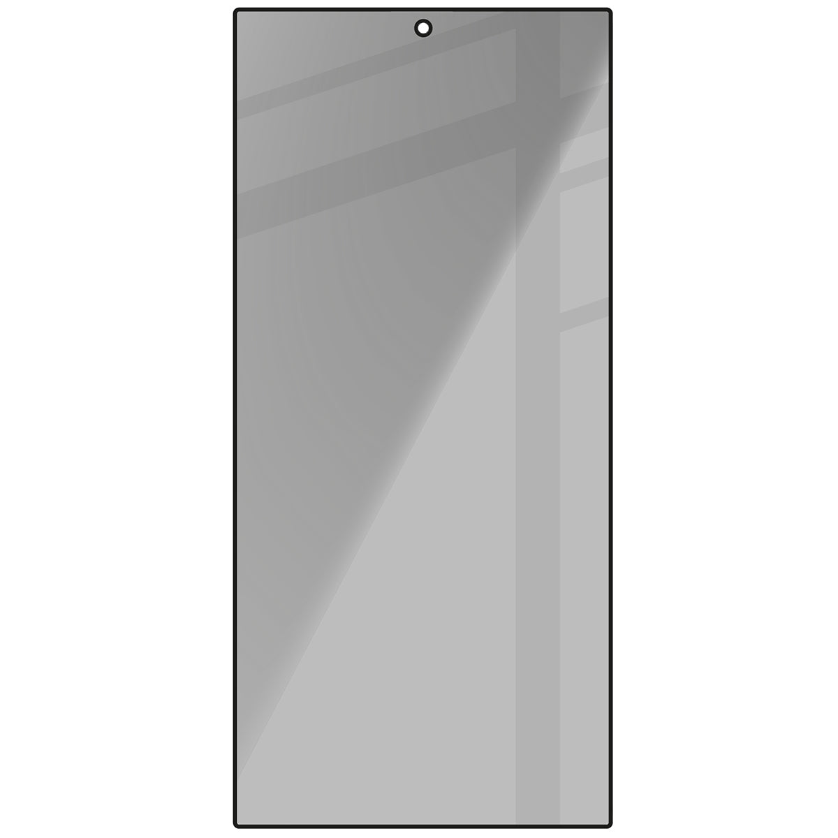 Gehärtetes Glas mit Privatschutzfilter für Galaxy S24 Ultra, Bizon Glass Edge Shadow, getönt mit schwarzer Rahmen