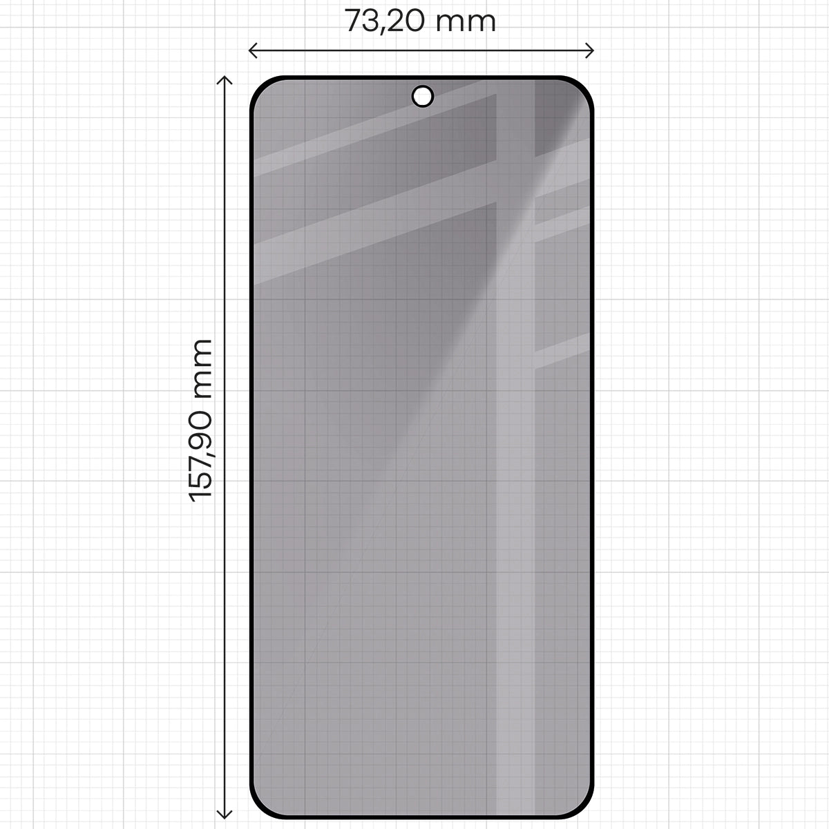Gehärtetes Glas mit Privatschutzfilter für Galaxy A57 5G, Bizon Glass Edge Shadow, getönt mit schwarzer Rahmen