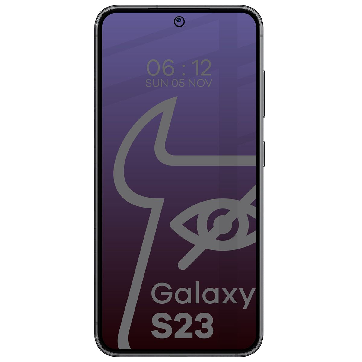 Gehärtetes Glas mit Privatschutzfilter für Galaxy S23, Bizon Glass Edge Shadow, getönt mit schwarzer Rahmen
