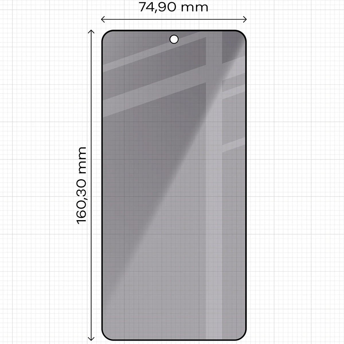 Gehärtetes Glas mit Privatschutzfilter für Galaxy S26 Ultra, Bizon Glass Edge Shadow, getönt mit schwarzer Rahmen
