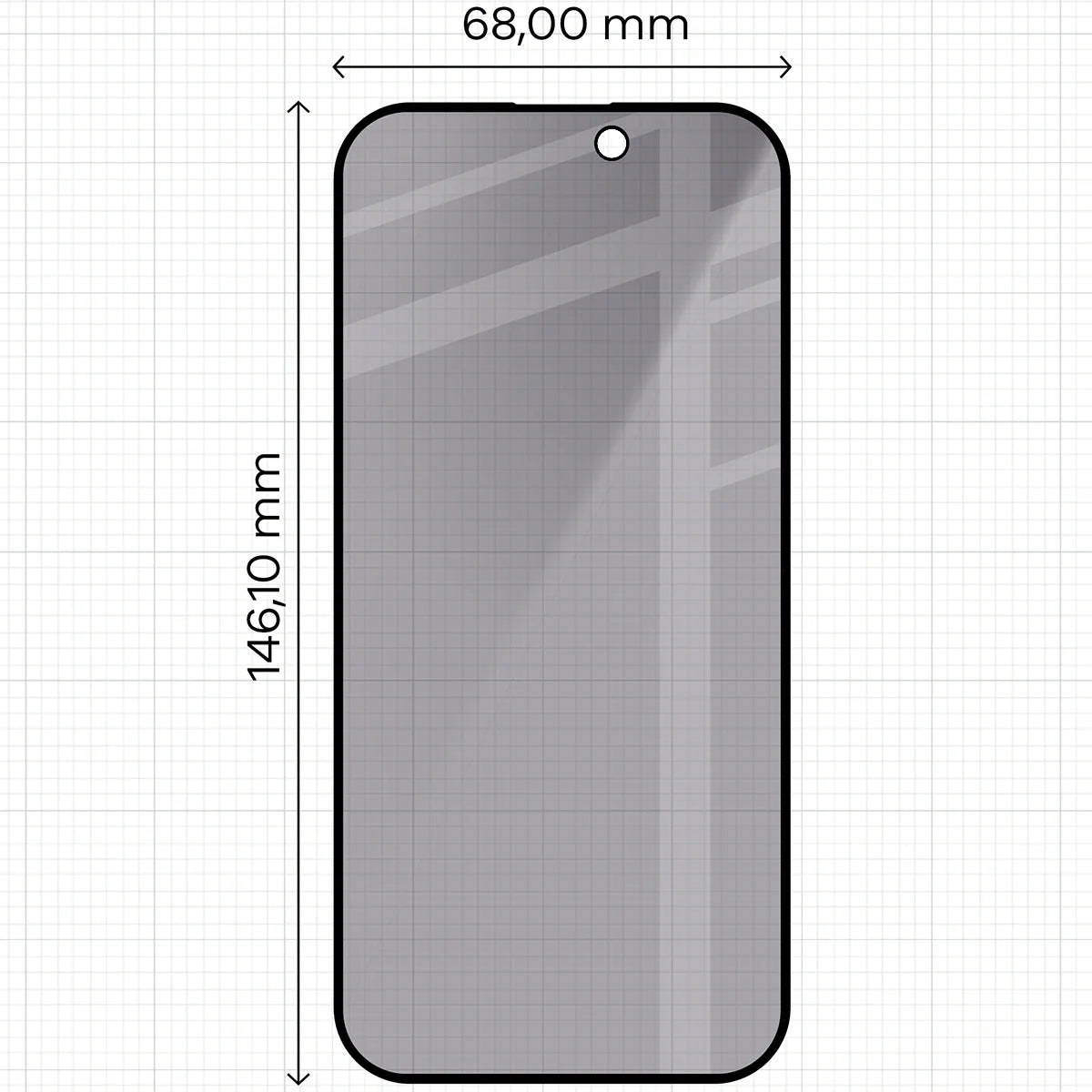 Gehärtetes Glas mit Privatschutzfilter für iPhone 17 / 17 Pro / 16 Pro, Bizon Glass Edge Shadow Duo, getönt mit schwarzer Rahmen, 2 Stück