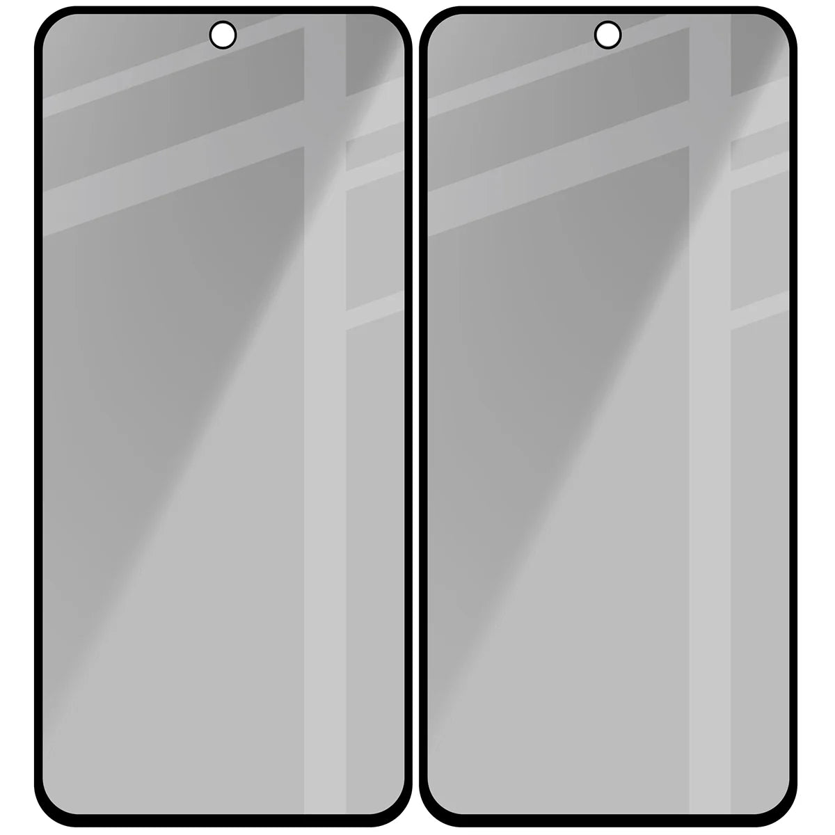 Gehärtetes Glas mit Privatschutzfilter für Galaxy M35 5G / A35 5G / A55 5G, Bizon Glass Edge Shadow Duo, getönt mit schwarzer Rahmen, 2 Stück