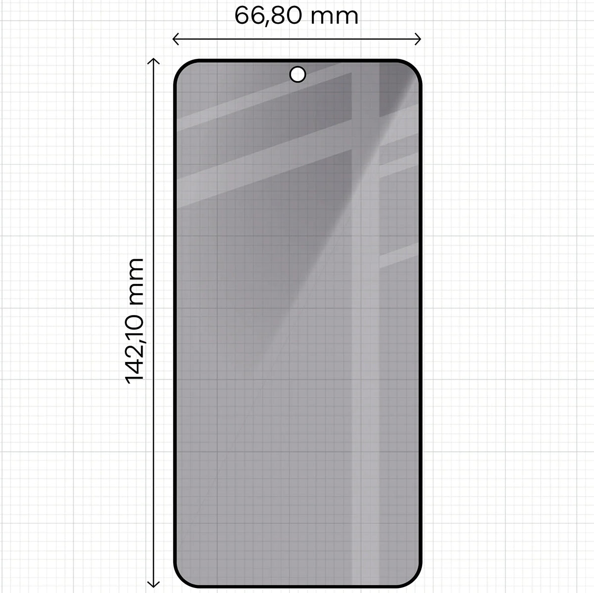 Gehärtetes Glas mit Privatschutzfilter für Galaxy S23, Bizon Glass Edge Shadow Duo, getönt mit schwarzer Rahmen, 2 Stück