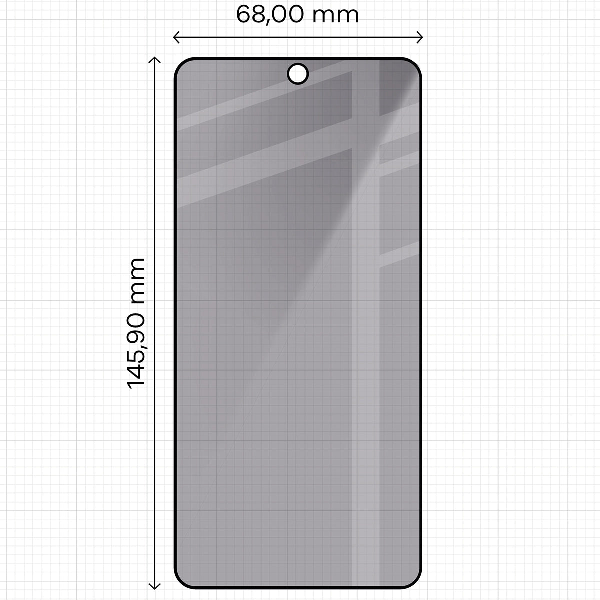 Gehärtetes Glas mit Privatschutzfilter für Galaxy S26, Bizon Glass Edge Shadow Duo, getönt mit schwarzer Rahmen, 2 Stück