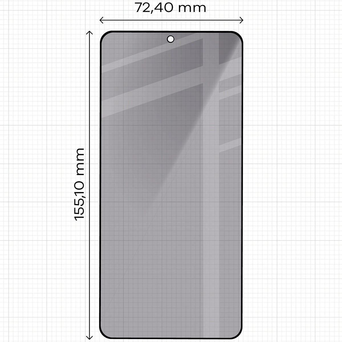 Gehärtetes Glas mit Privatschutzfilter für Galaxy S26 Plus / S25 Edge, Bizon Glass Edge Shadow Duo, getönt mit schwarzer Rahmen, 2 Stück