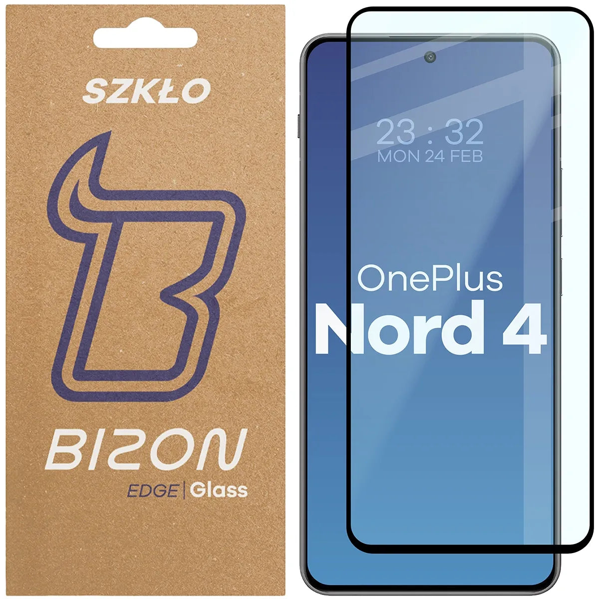 Gehärtetes Glas für OnePlus Nord 4, Bizon Glass Edge, schwarzer Rahmen