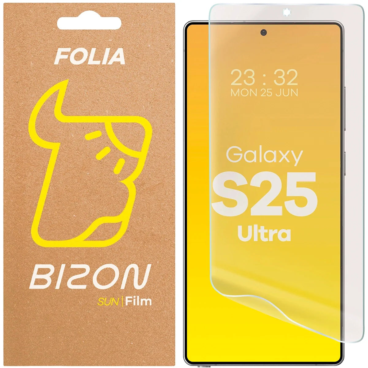 Matte Folie für Galaxy S25 Ultra, Bizon Glass Film Sun, 1 Stück