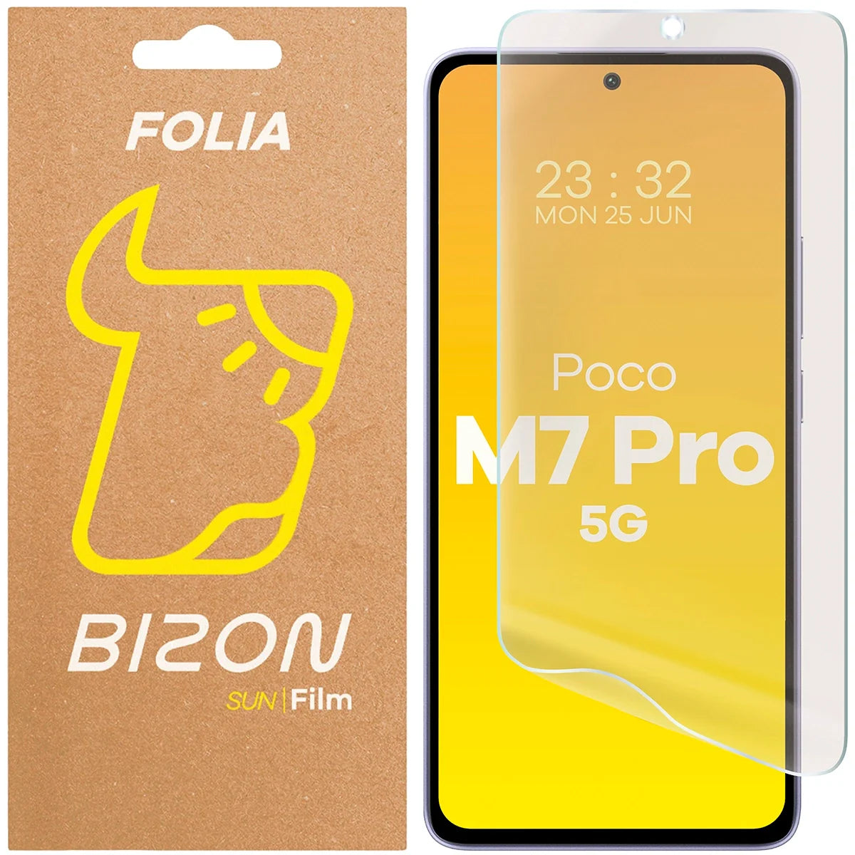 Matte Folie für Xiaomi POCO M7 Pro 5G, Bizon Film Sun, 1 Stück