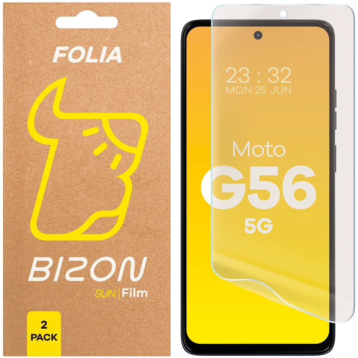 Matte Folie für Motorola Moto G56 5G, Bizon Film Sun Duo, 2 Stück