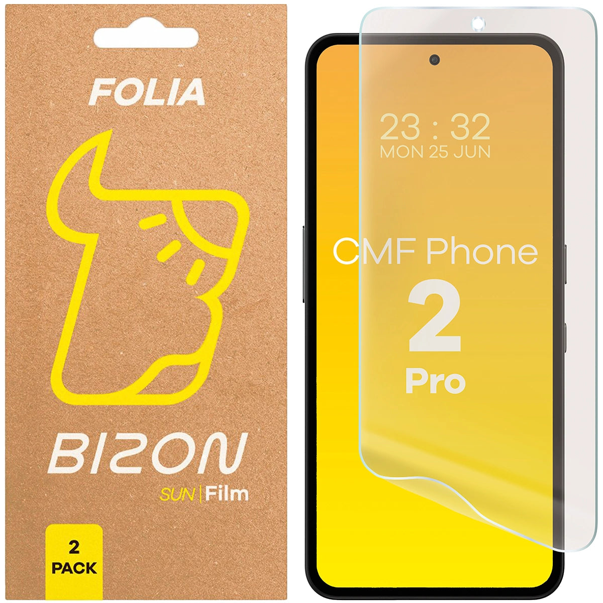 Matte Folie für Nothing CMF Phone 2 Pro, Bizon Film Sun Duo, 2 Stück