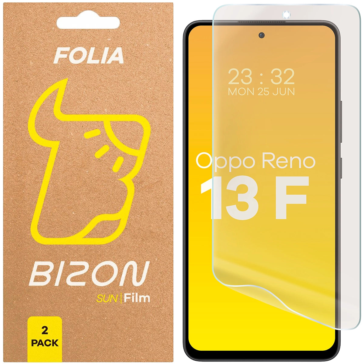 Matte Folie für Oppo Reno13 F, Bizon Film Sun Duo, 2 Stück