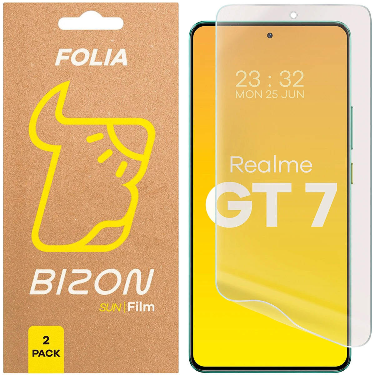 Matte Folie für Realme GT 7, Bizon Film Sun Duo, 2 Stück