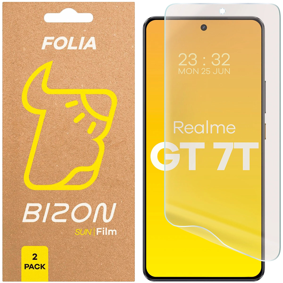 Matte Folie für Realme GT 7T, Bizon Film Sun Duo, 2 Stück