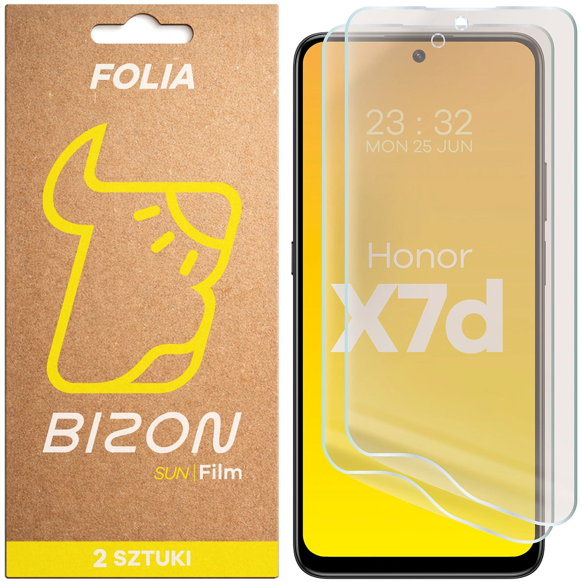 Matte Folie für Honor X7d, Bizon Film Sun Duo, 2 Stück