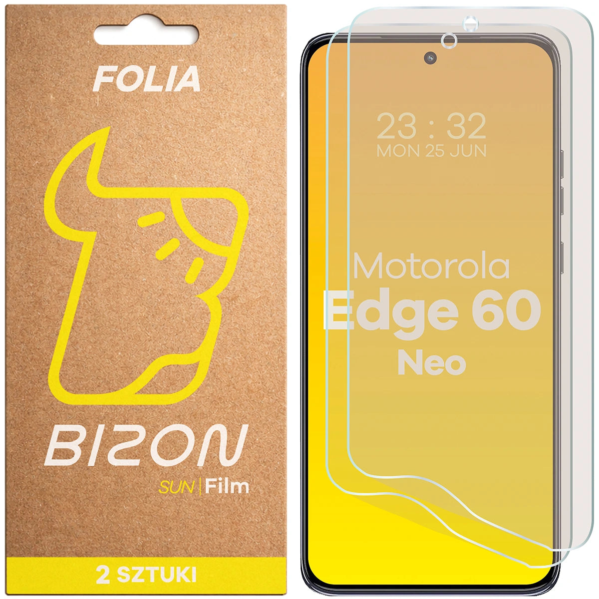 Matte Folie für Motorola Edge 60 Neo, Bizon Film Sun Duo, 2 Stück