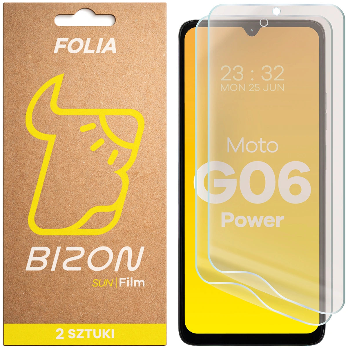 Matte Folie für Motorola Moto G06 Power, Bizon Film Sun Duo, 2 Stück