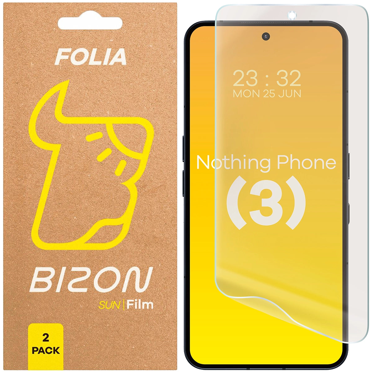 Matte Folie für Nothing Phone (3), Bizon Film Sun Duo, 2 Stück