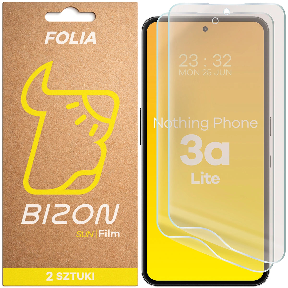 Matte Folie für Nothing Phone (3a) Lite, Bizon Film Sun Duo, 2 Stück