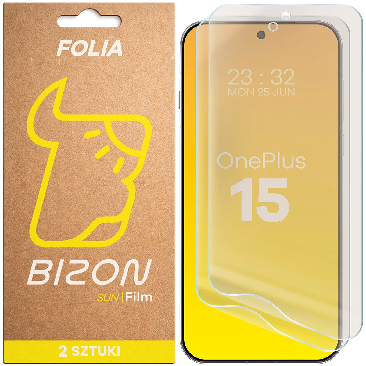 Matte Folie für OnePlus 15, Bizon Film Sun Duo, 2 Stück