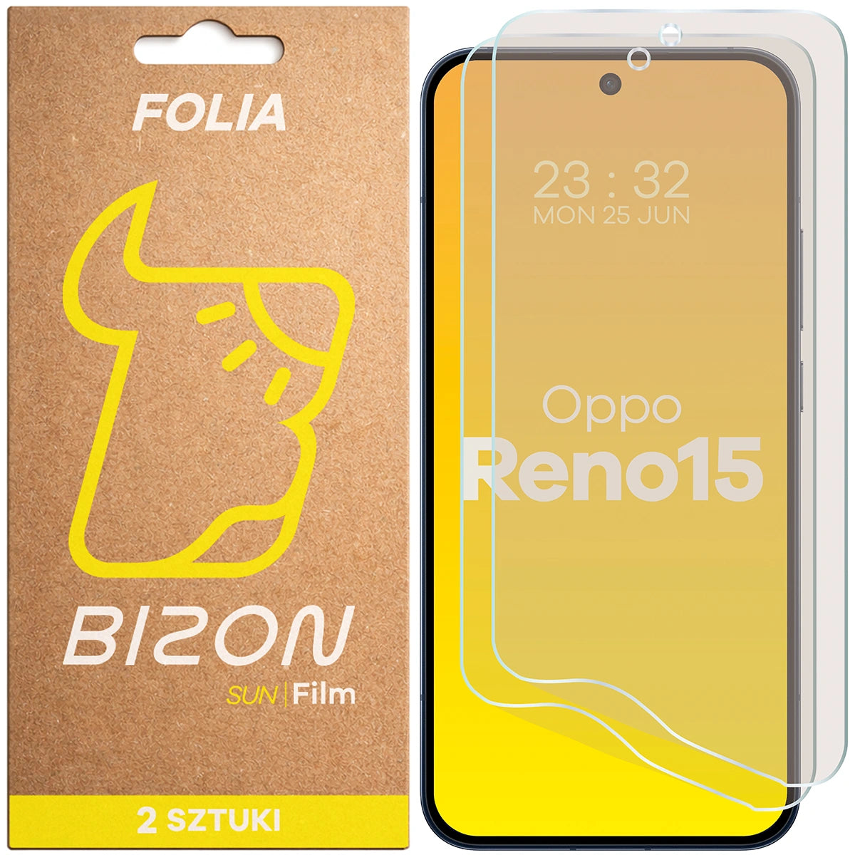 Matte Folie für Oppo Reno 15, Bizon Film Sun Duo, 2 Stück