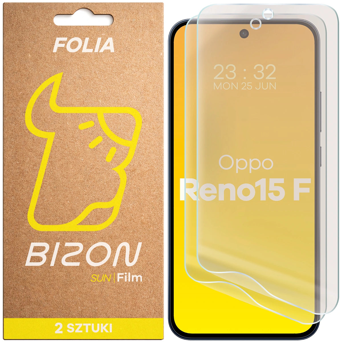 Matte Folie für Oppo Reno 15 F, Bizon Film Sun Duo, 2 Stück