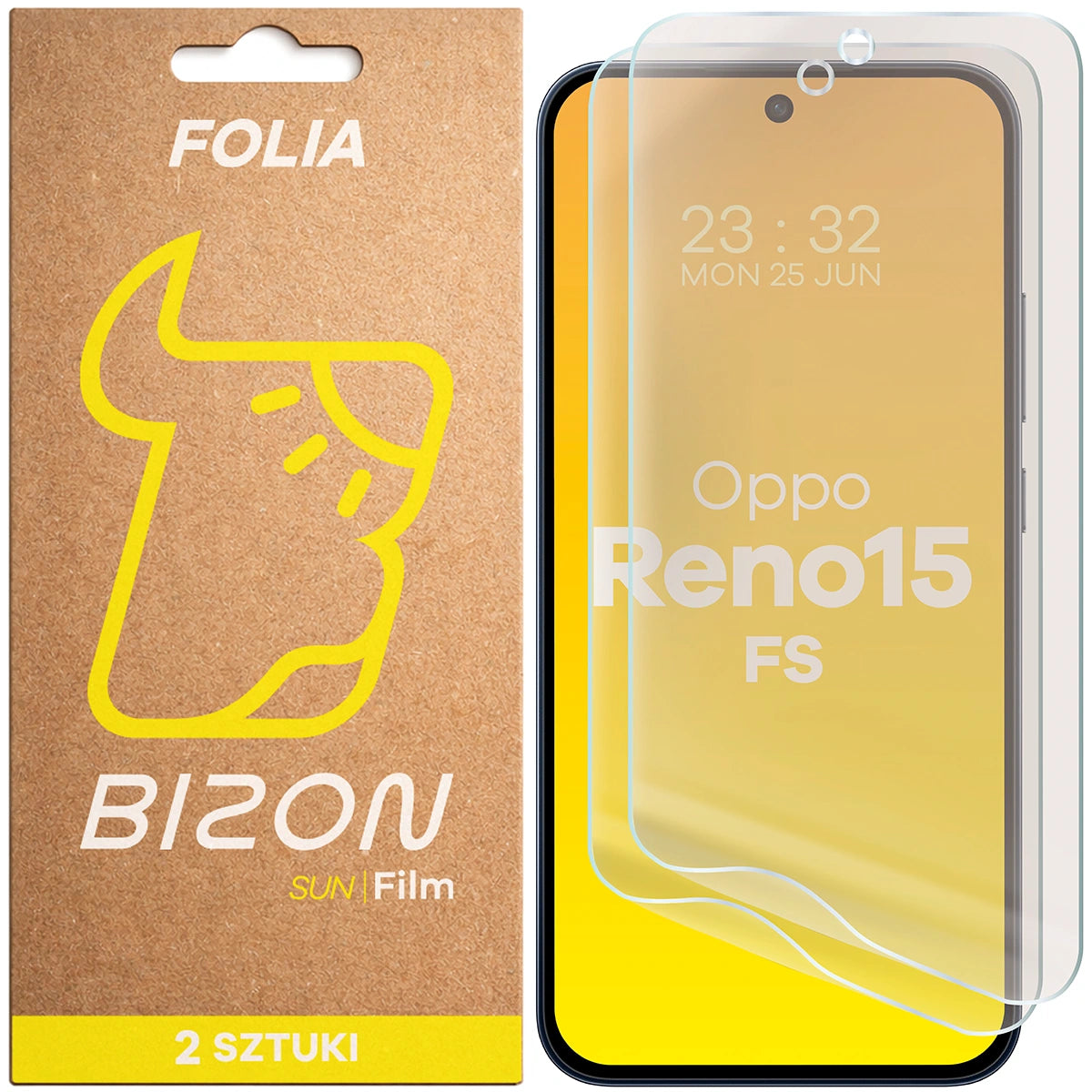 Matte Folie für Oppo Reno 15 FS, Bizon Film Sun Duo, 2 Stück