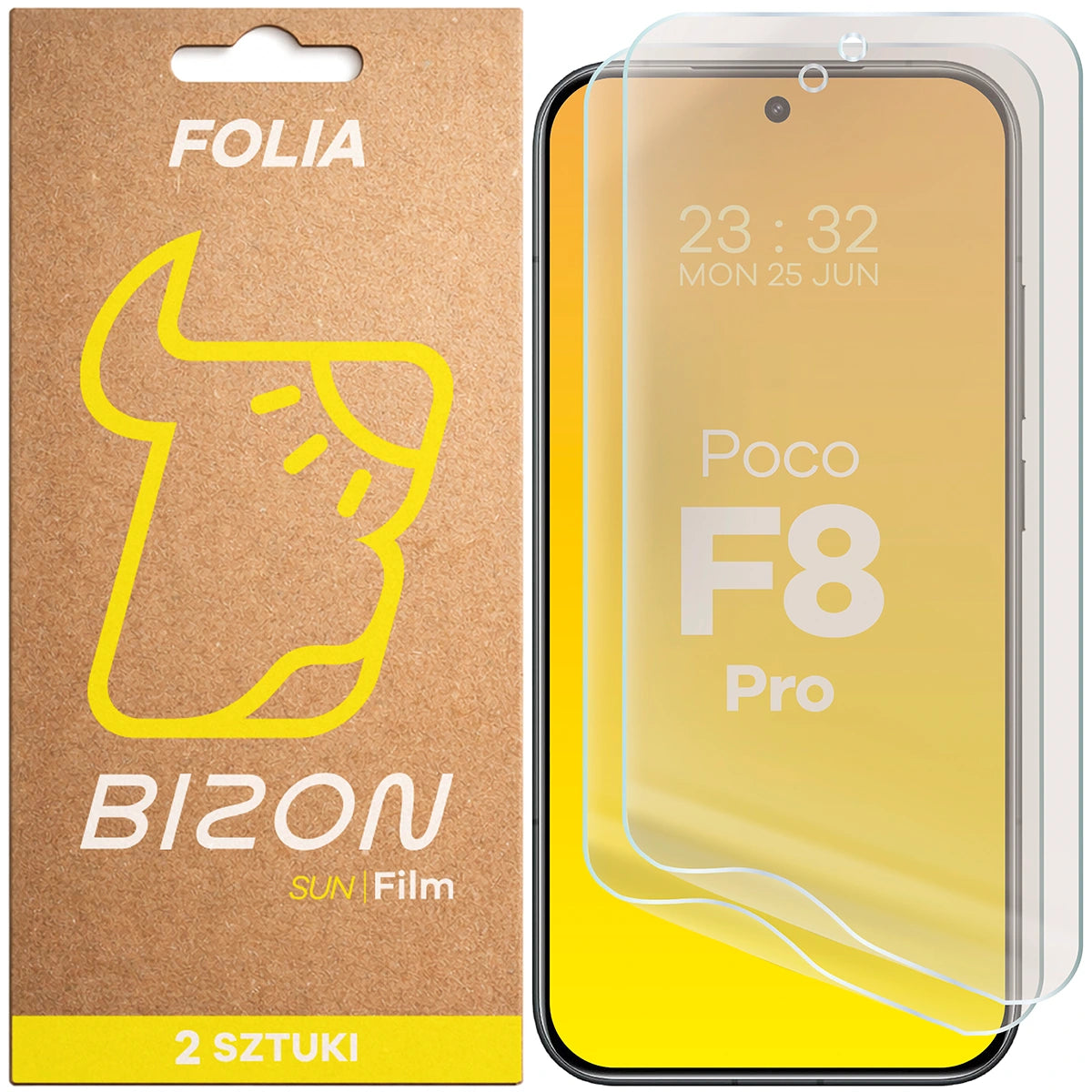 Matte Folie für Xiaomi POCO F8 Pro, Bizon Film Sun Duo, 2 Stück