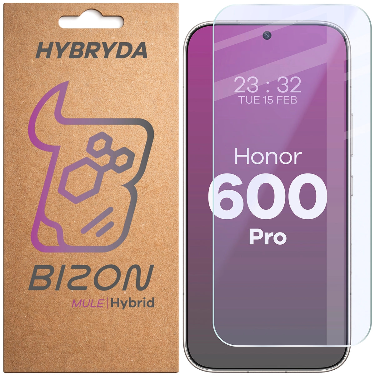 Flexibles Hybridglas für Honor 600 Pro 5G, Bizon Hybrid Mule