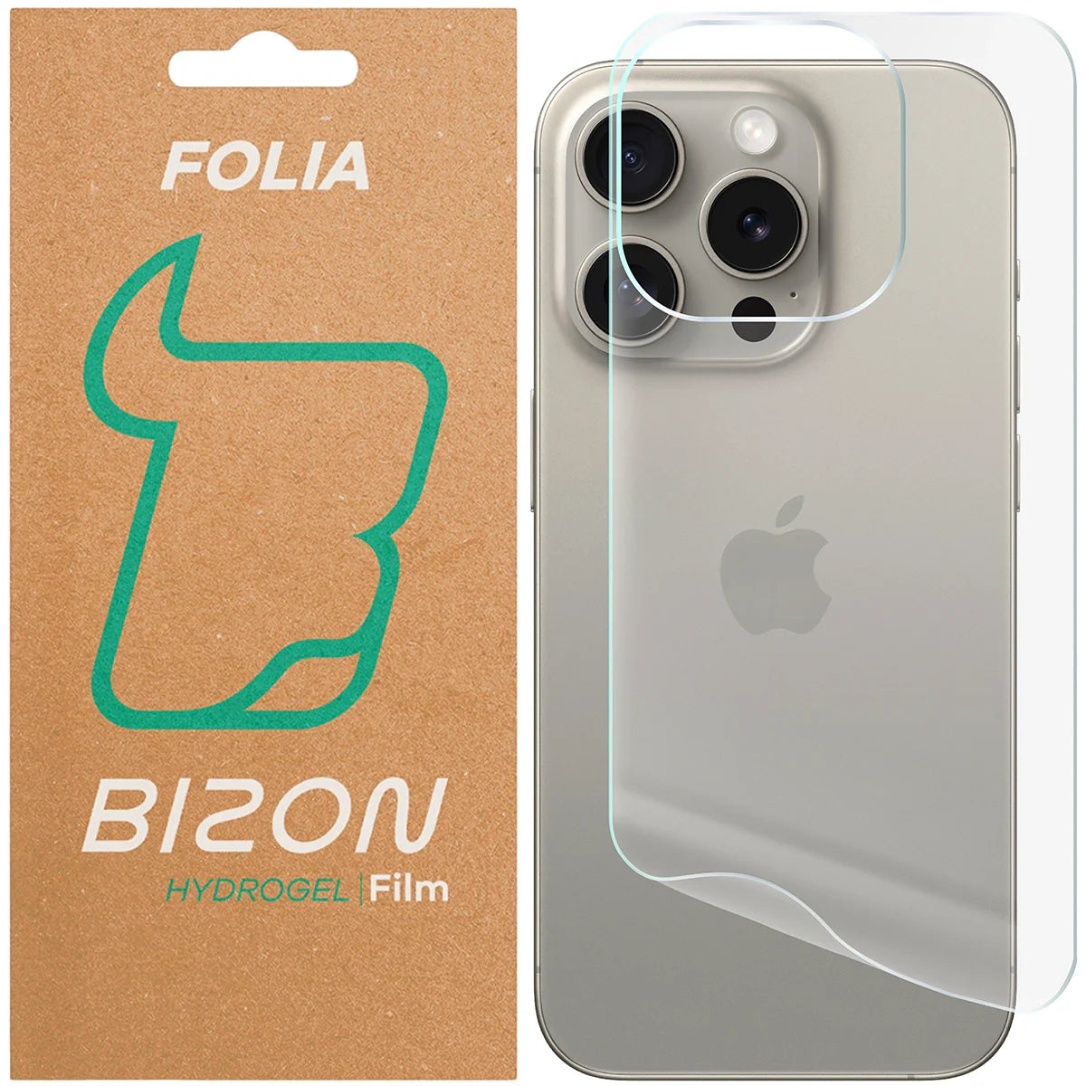 Hydrogel Folie für die Rückseite für iPhone 15 Pro, Bizon Film Hydrogel Back, 1 Stück