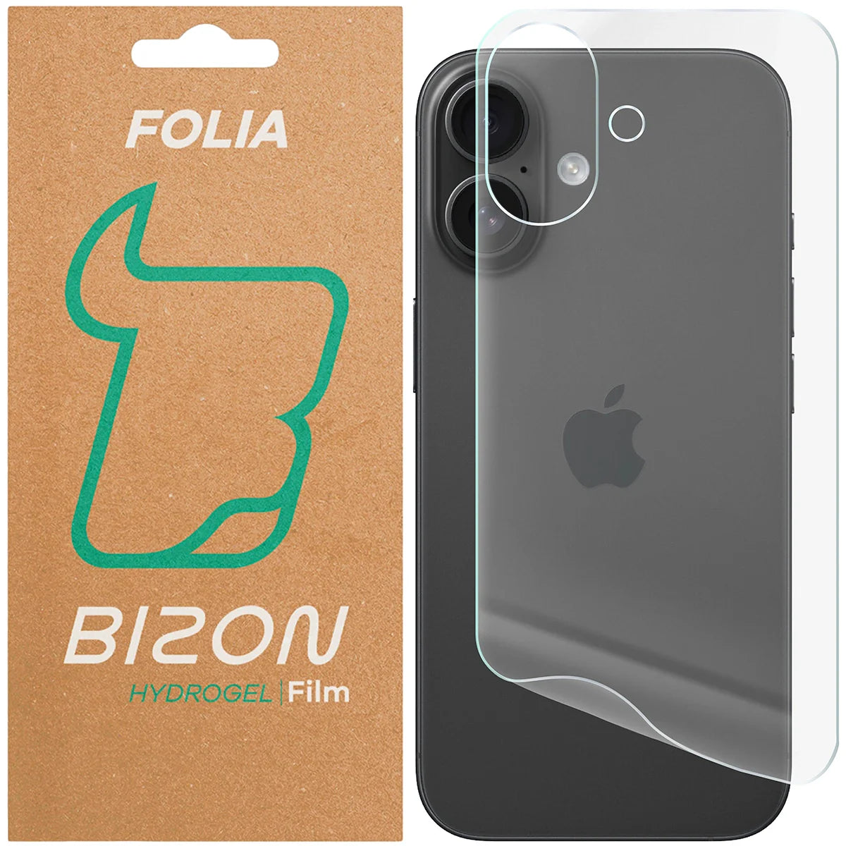 Hydrogel Folie für die Rückseite für iPhone 16, Bizon Film Hydrogel Back, 1 Stück