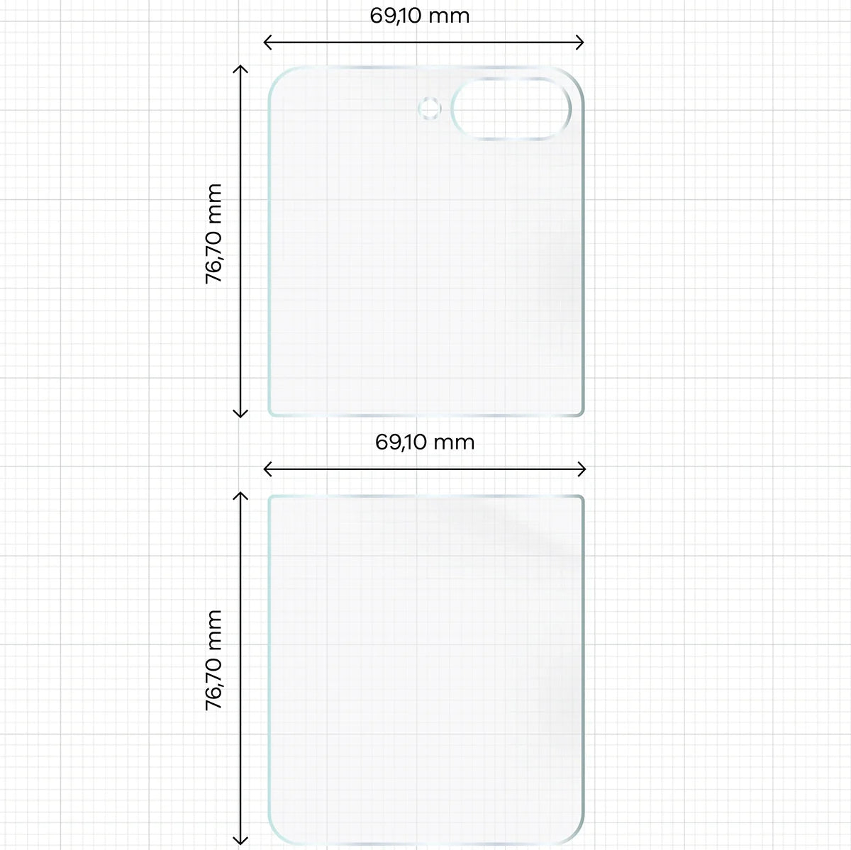 Hydrogel Folie für die Rückseite für Galaxy Z Flip7 FE / Z Flip6, Bizon Film Hydrogel Back, 1 Stück
