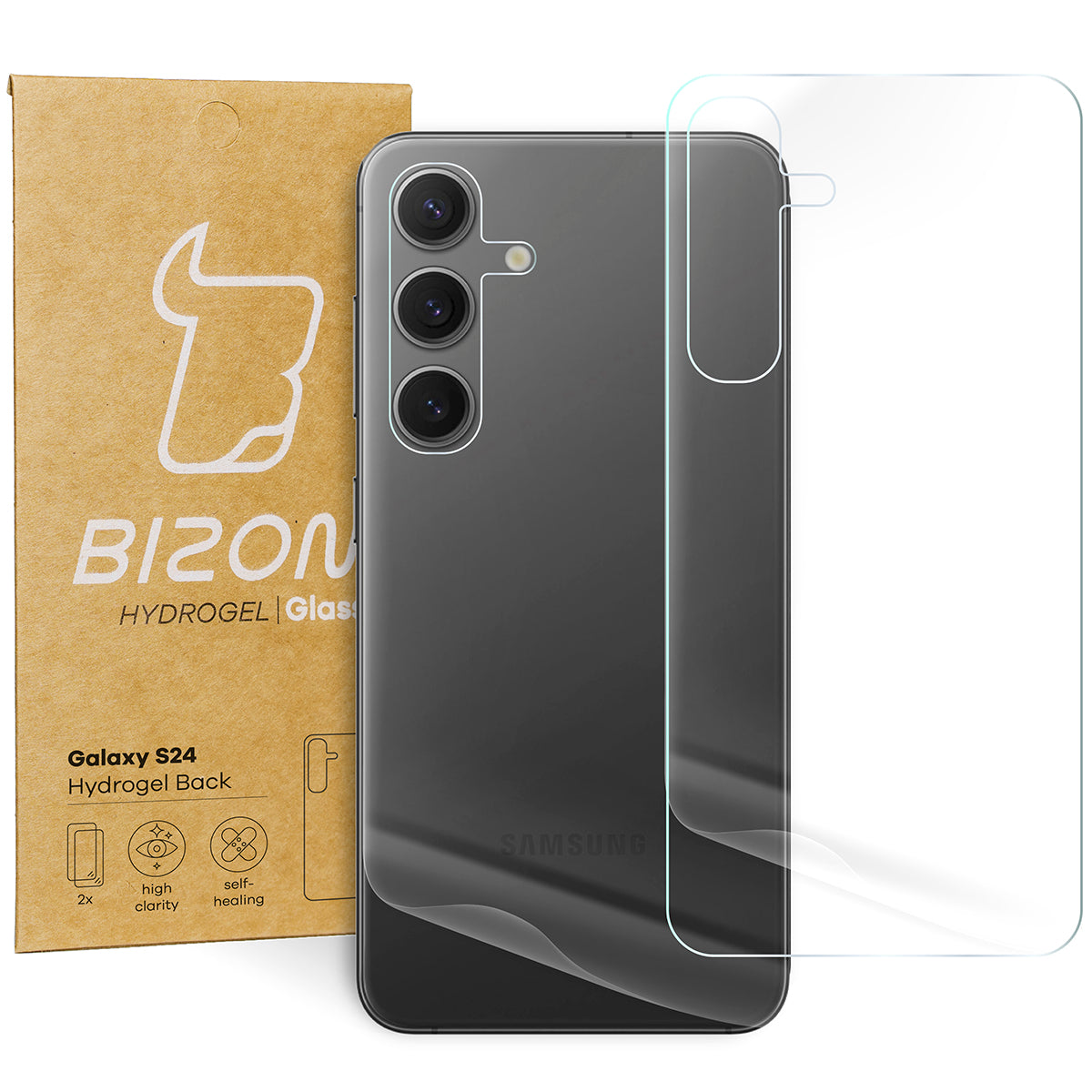 Hydrogel Folie für die Rückseite Bizon Film Hydrogel Back Duo für Galaxy S24, 2 Stück